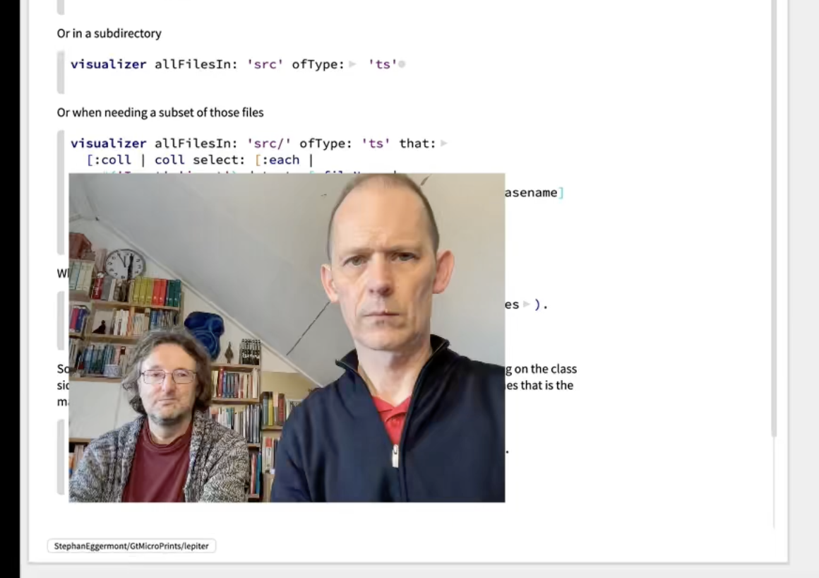 Willem and Stephan with visualiser code in the background